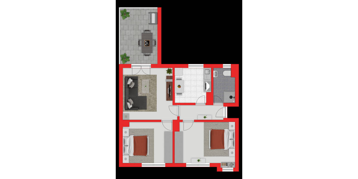 Etagenwohnung Leverkusen Küppersteg - 3 Zimmer, 82 m&sup2;, 950&euro; | Angebot:26190508