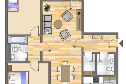 Wohnung Düsseldorf Hassels - 3 Zimmer, 81 m&sup2;, 930&euro; | Angebot:25915572