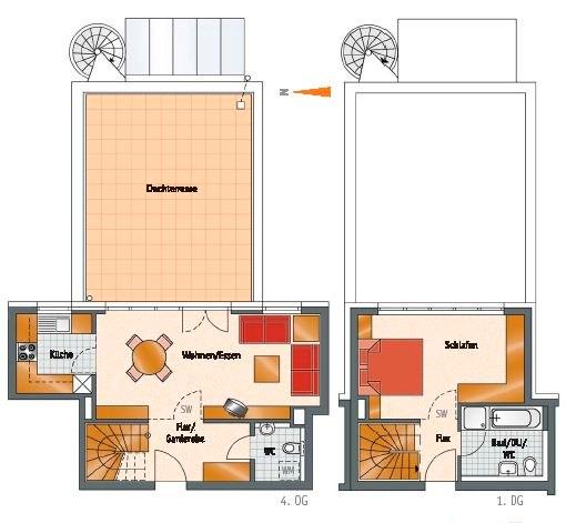 Terrassenwohnung Düsseldorf Pempelfort - 2 Zimmer, 74 m&sup2;, 558.000&euro; | Angebot:26263057