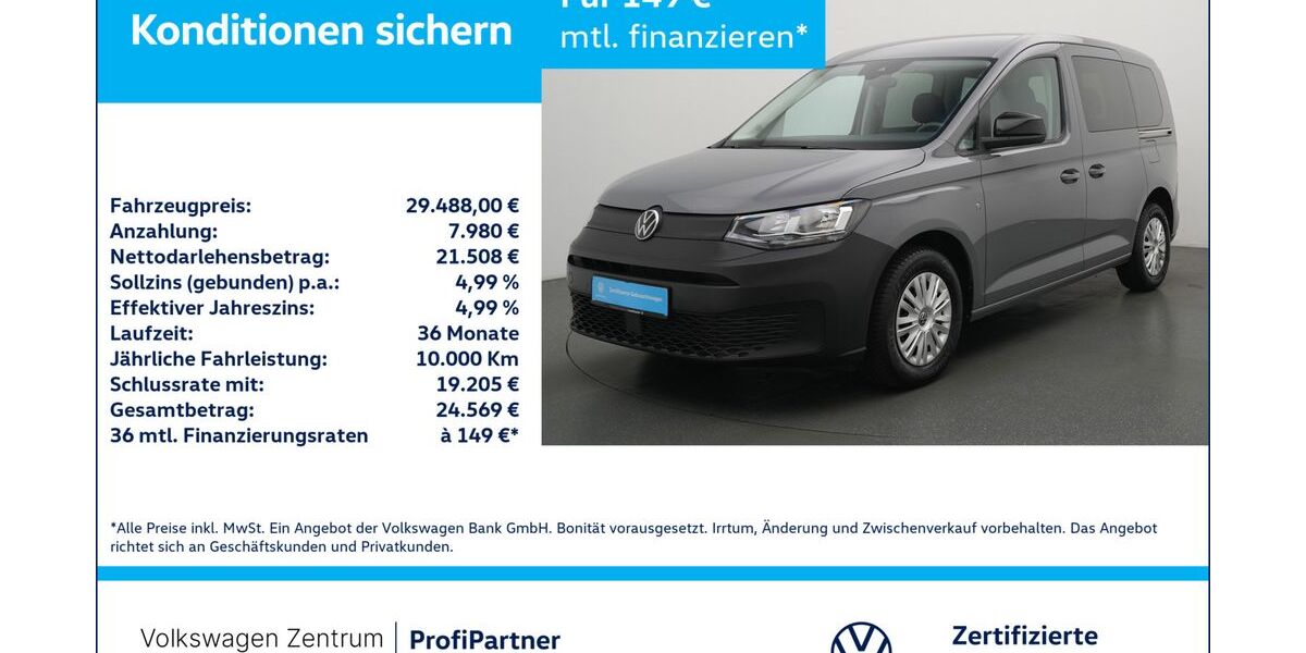 VW Caddy 15.155 km 27.980 &euro; Leverkusen 51379