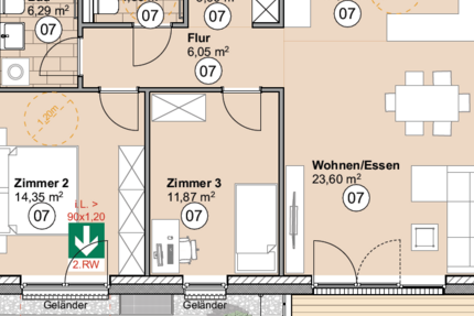 Wohnung Düsseldorf Wersten - 3 Zimmer, 85 m&sup2;, 1.453&euro; | Angebot:26185495