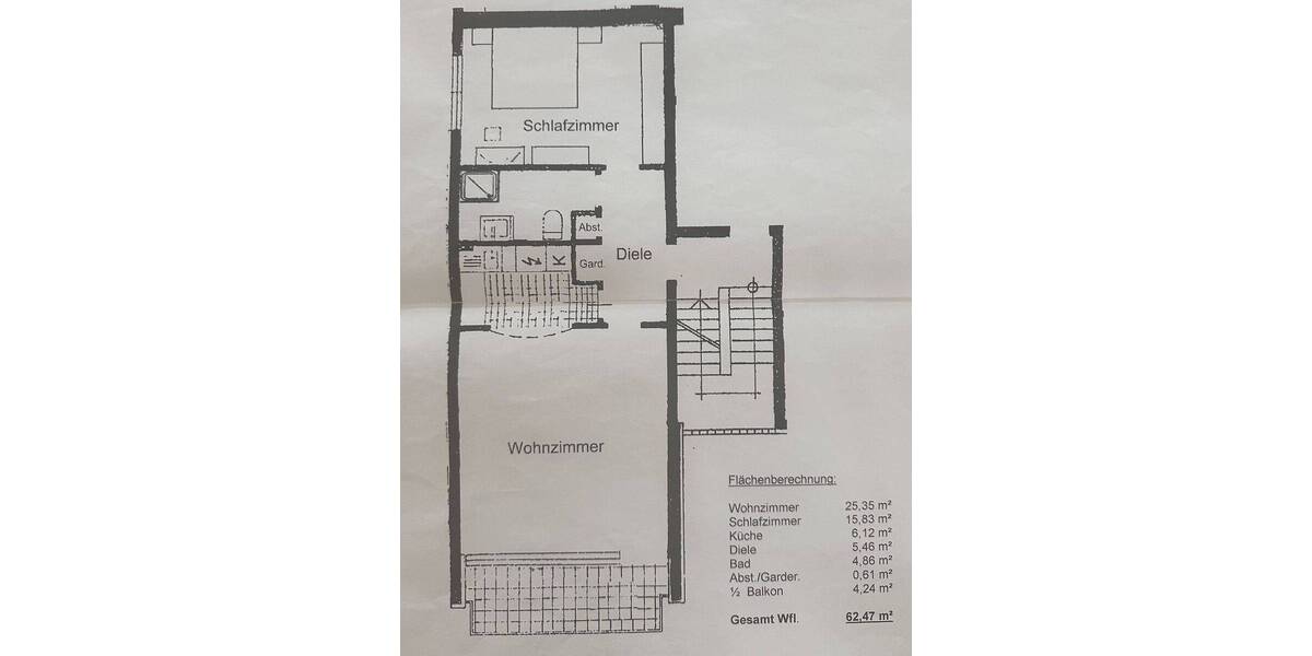 Etagenwohnung Neuss Rosellen - 2 Zimmer, 62 m&sup2;, 209.000&euro; | Angebot:26276444