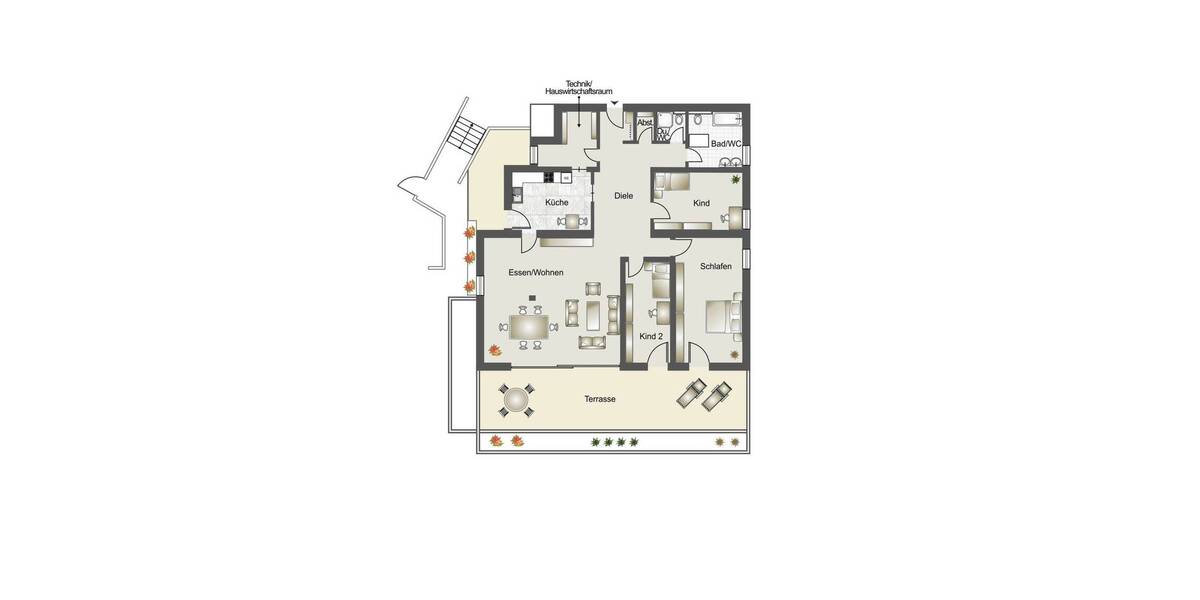 Terrassenwohnung Düsseldorf / Gerresheim Gerresheim - 3 Zimmer, 178 m&sup2;, 775.000&euro; | Angebot:26189025