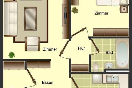 Wohnung Düsseldorf Garath - 2 Zimmer, 56 m&sup2;, 619&euro; | Angebot:26273311