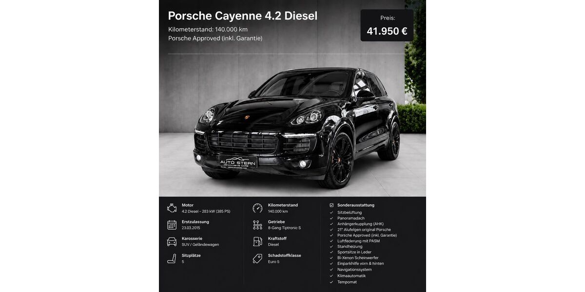 Porsche Cayenne 138.000 km 41.950 &euro; Grevenbroich 41516