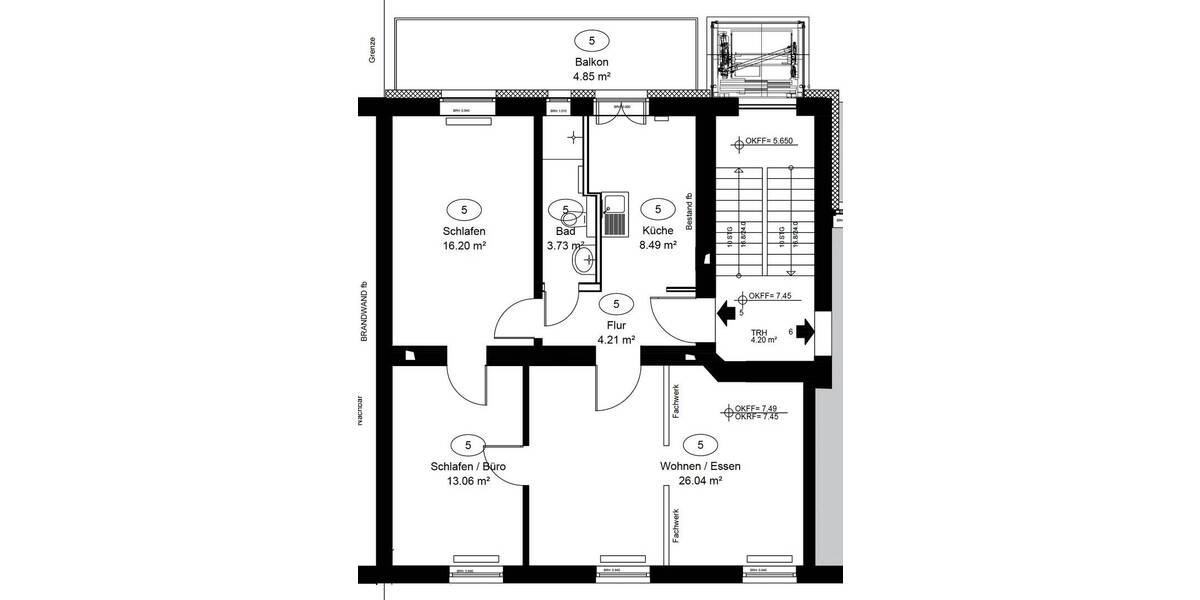 Etagenwohnung Düsseldorf Pempelfort - 3 Zimmer, 76 m&sup2;, 654.000&euro; | Angebot:26313081