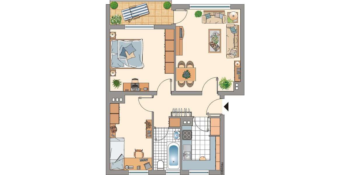 Etagenwohnung Remscheid Klausen - 3 Zimmer, 63 m&sup2;, 529&euro; | Angebot:26150000