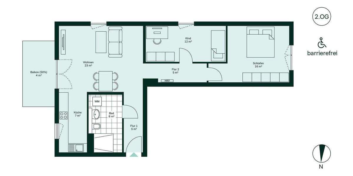 Etagenwohnung Düsseldorf Benrath - 3 Zimmer, 80 m&sup2;, 489.900&euro; | Angebot:25938536