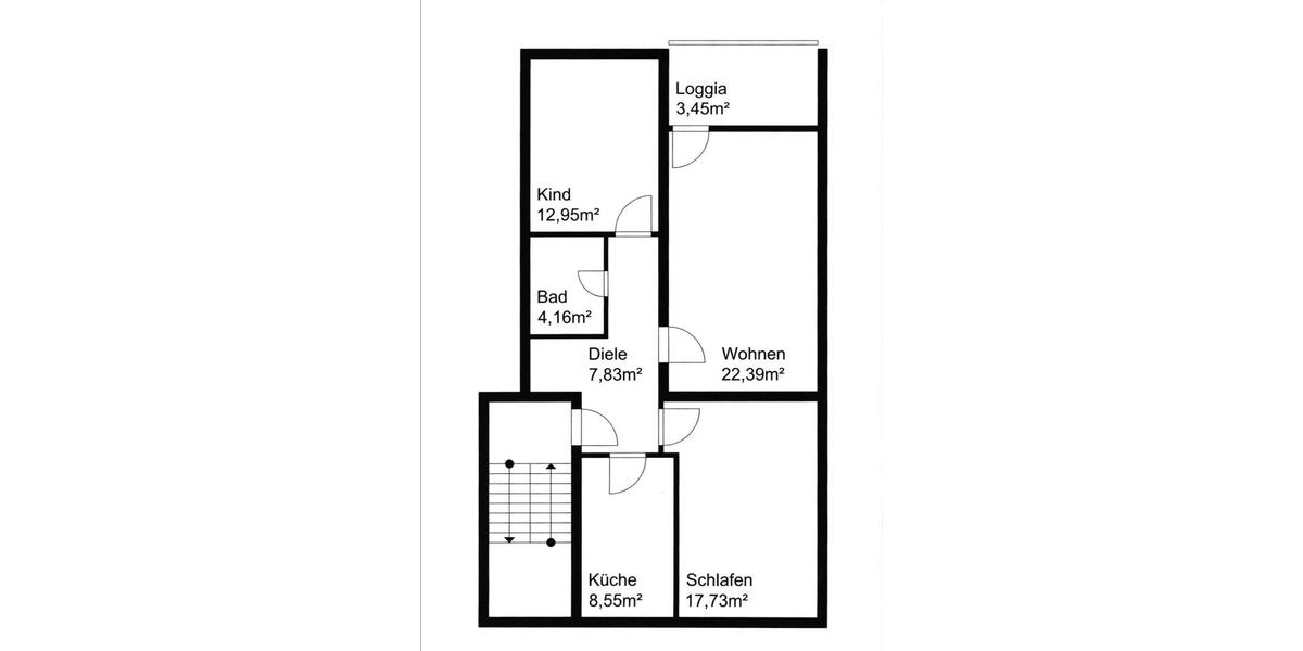 Etagenwohnung Remscheid Reinshagen - 3 Zimmer, 80 m&sup2;, 1.130&euro; | Angebot:25967566