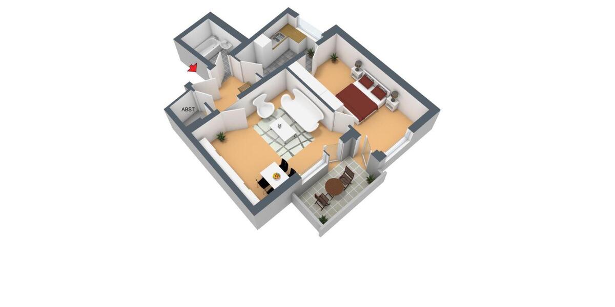 Etagenwohnung Wuppertal Unterbarmen - 2 Zimmer, 56 m&sup2;, 479&euro; | Angebot:25330815
