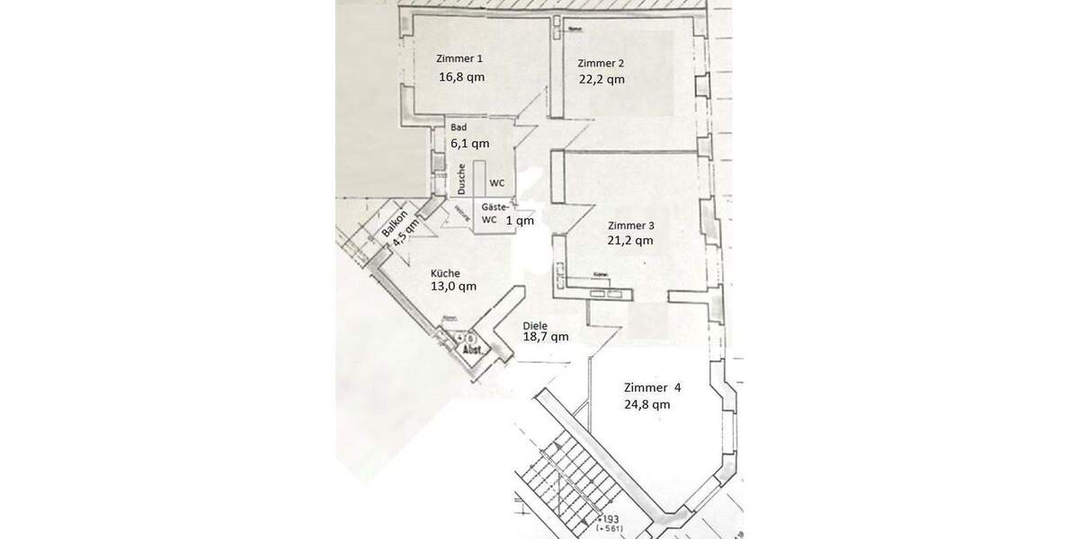 Etagenwohnung Düsseldorf Golzheim - 4 Zimmer, 126 m&sup2;, 839.000&euro; | Angebot:25722348