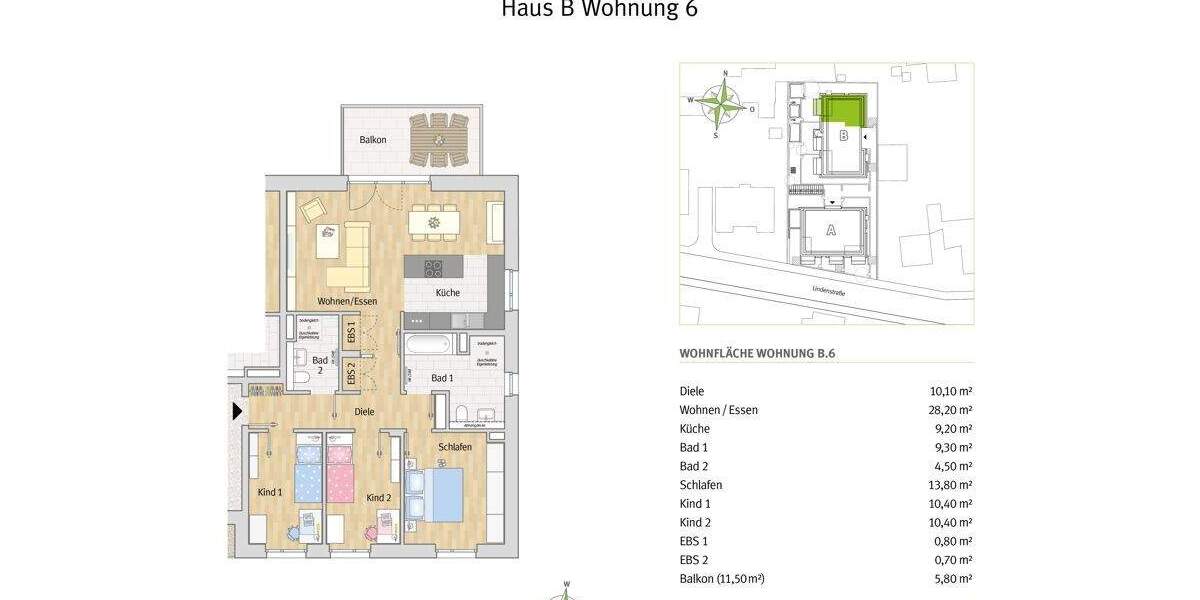 Etagenwohnung Monheim - 4 Zimmer, 103 m&sup2;, 649.800&euro; | Angebot:25684483